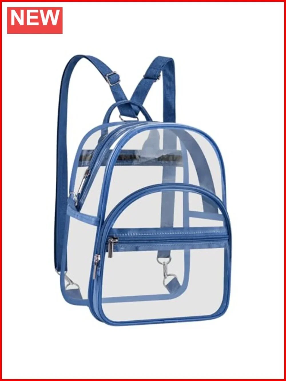 Clear PVC Stadium Approved Small Backpack with Adjustable Strap for Concerts